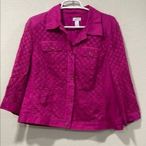 Chico's Fuchsia Jacket Size 2